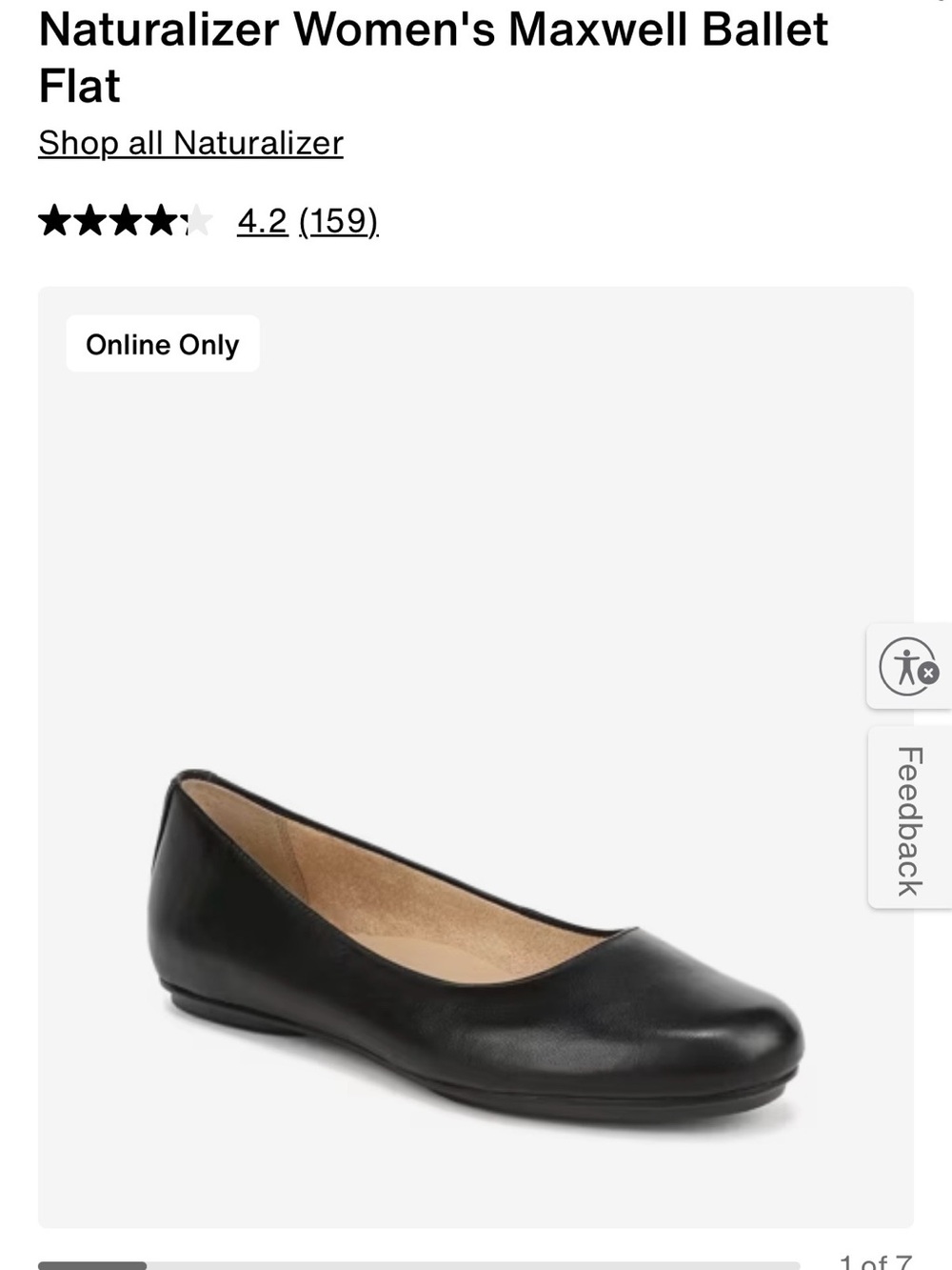Naturalizer Women's Maxwell Ballet Flat - Black